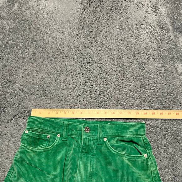 BDG Corduroy Pants Womens 27 (27x26.5) Green High Rise Wide Leg Cotton Cropped - Picture 8 of 11
